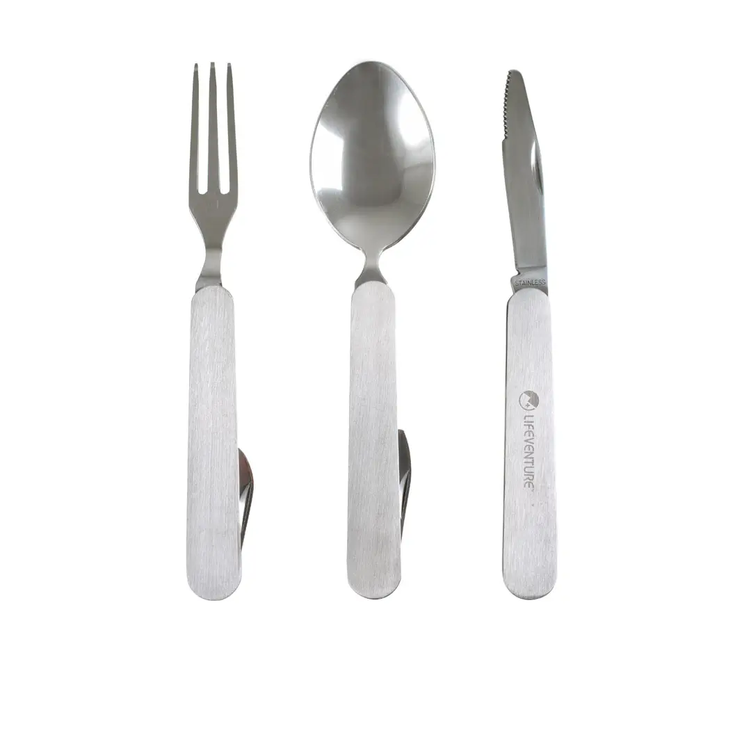 Lifeventure Stainless Steel Folding Cutlery Set - Image 3