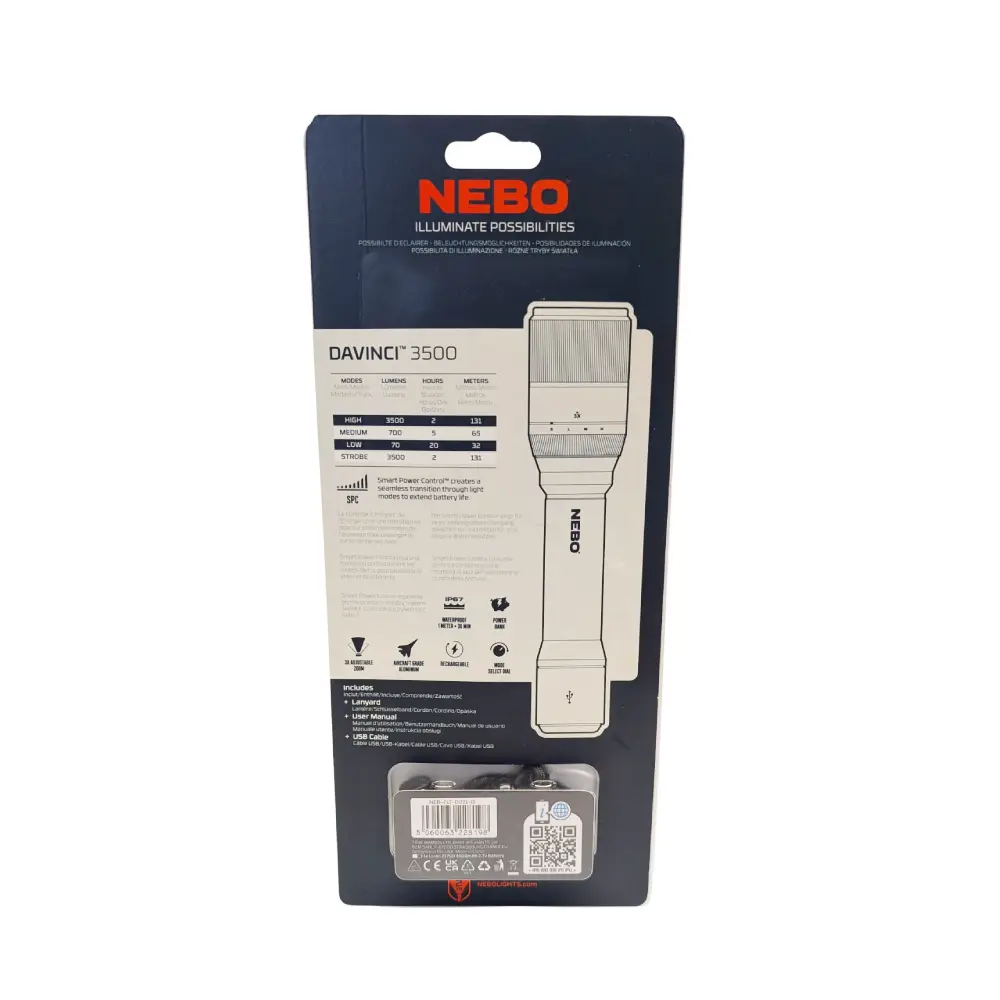NEBO Davinci 3500 Lumen Rechargeable LED Hand Torch - Image 7